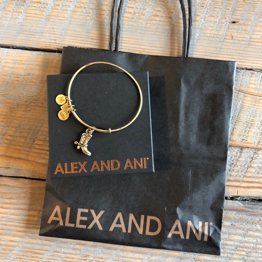 Gold Alex and Ani boot bracelet